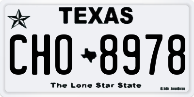 TX license plate CHO8978