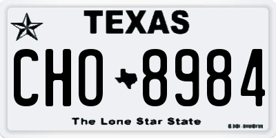 TX license plate CHO8984