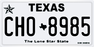 TX license plate CHO8985