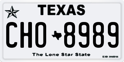 TX license plate CHO8989