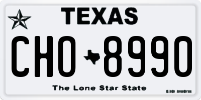 TX license plate CHO8990