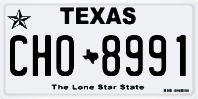 TX license plate CHO8991