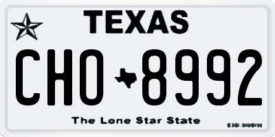 TX license plate CHO8992