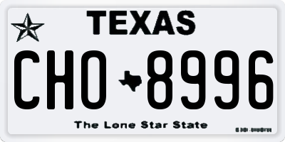 TX license plate CHO8996