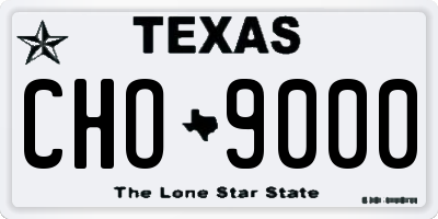 TX license plate CHO9000
