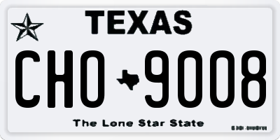 TX license plate CHO9008