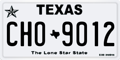 TX license plate CHO9012