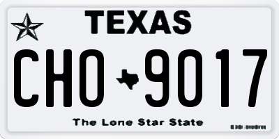 TX license plate CHO9017