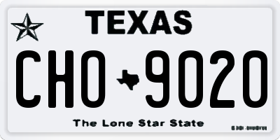 TX license plate CHO9020