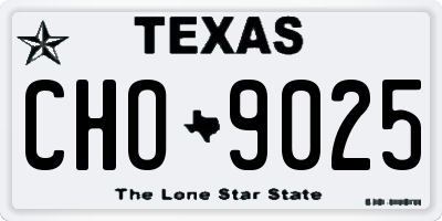 TX license plate CHO9025