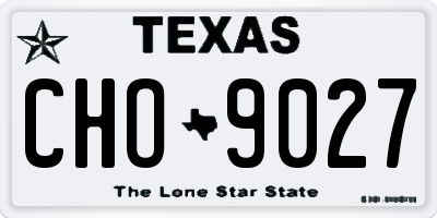 TX license plate CHO9027