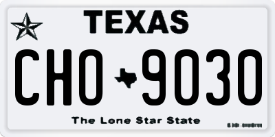 TX license plate CHO9030
