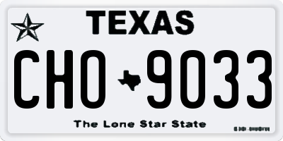 TX license plate CHO9033