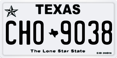 TX license plate CHO9038