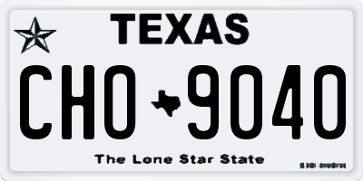 TX license plate CHO9040