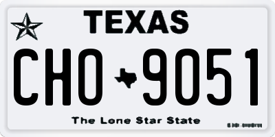 TX license plate CHO9051