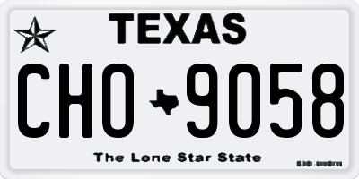 TX license plate CHO9058