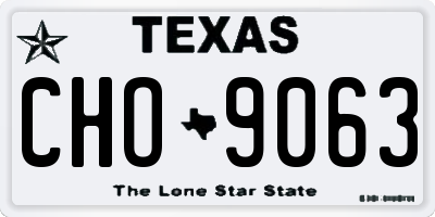 TX license plate CHO9063