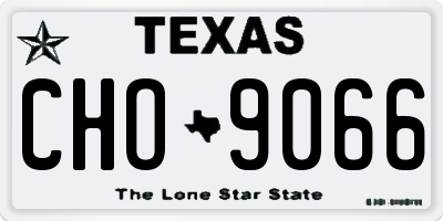 TX license plate CHO9066