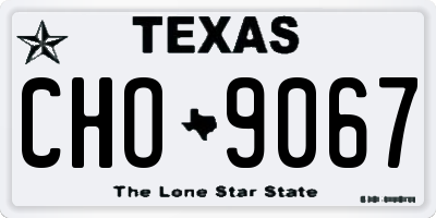 TX license plate CHO9067