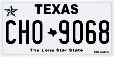 TX license plate CHO9068