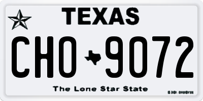 TX license plate CHO9072