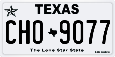 TX license plate CHO9077