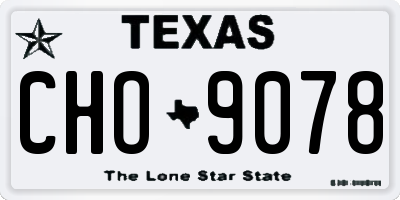 TX license plate CHO9078