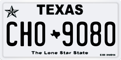 TX license plate CHO9080