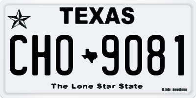 TX license plate CHO9081