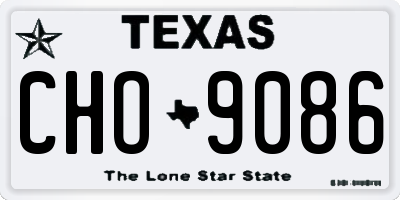 TX license plate CHO9086