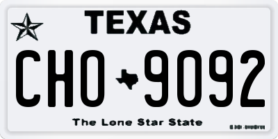 TX license plate CHO9092
