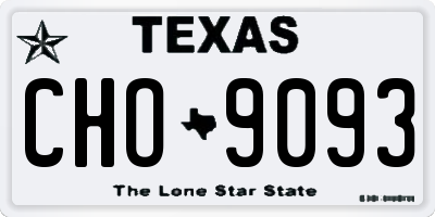 TX license plate CHO9093