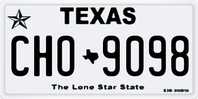 TX license plate CHO9098