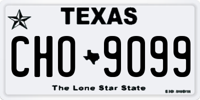 TX license plate CHO9099