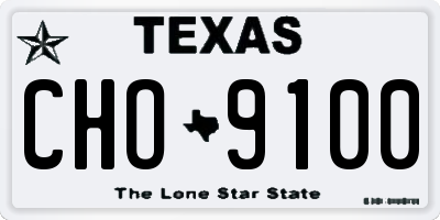 TX license plate CHO9100