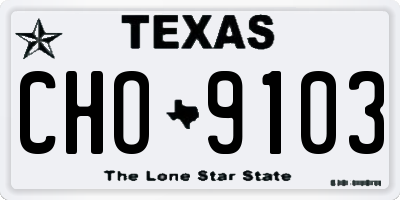 TX license plate CHO9103