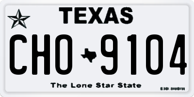 TX license plate CHO9104