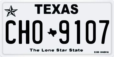 TX license plate CHO9107