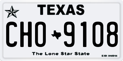 TX license plate CHO9108