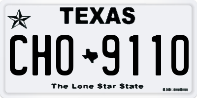 TX license plate CHO9110