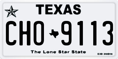 TX license plate CHO9113
