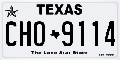 TX license plate CHO9114