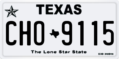 TX license plate CHO9115
