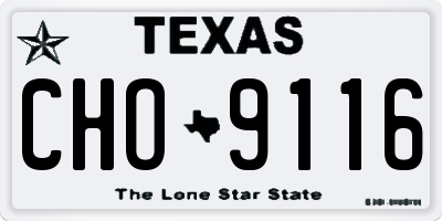 TX license plate CHO9116