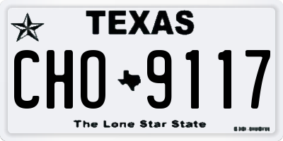 TX license plate CHO9117