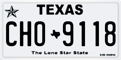 TX license plate CHO9118