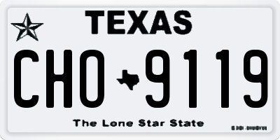 TX license plate CHO9119