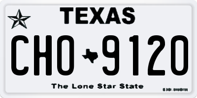TX license plate CHO9120
