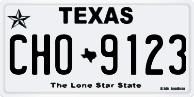 TX license plate CHO9123